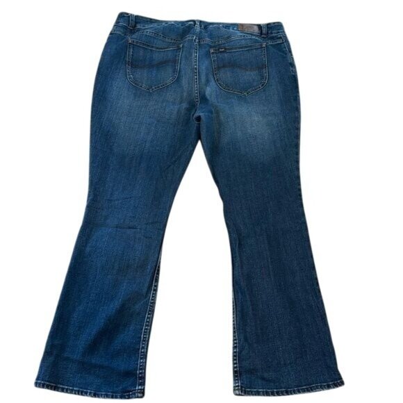Lee Womens Regular Fit Boot Cut Mid Rise Jeans 20W P Blue Denim - Picture 8 of 12